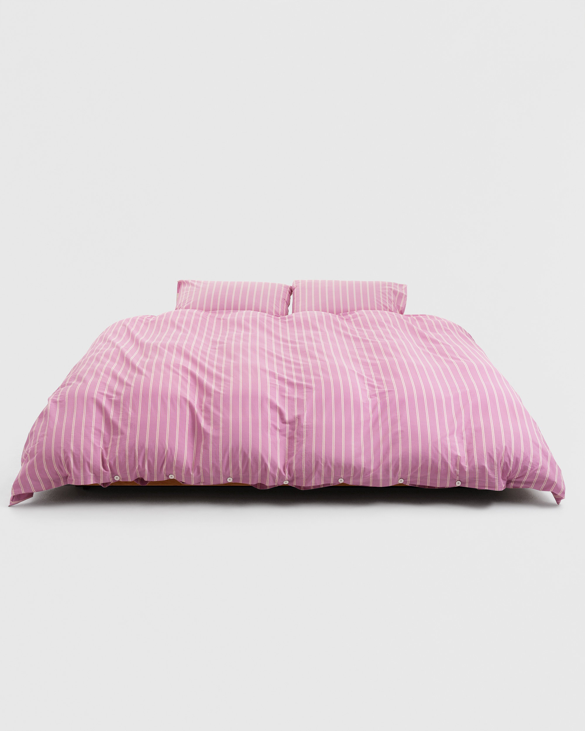 Percale duvet cover – Mallow Pink Stripes | Tekla Fabrics