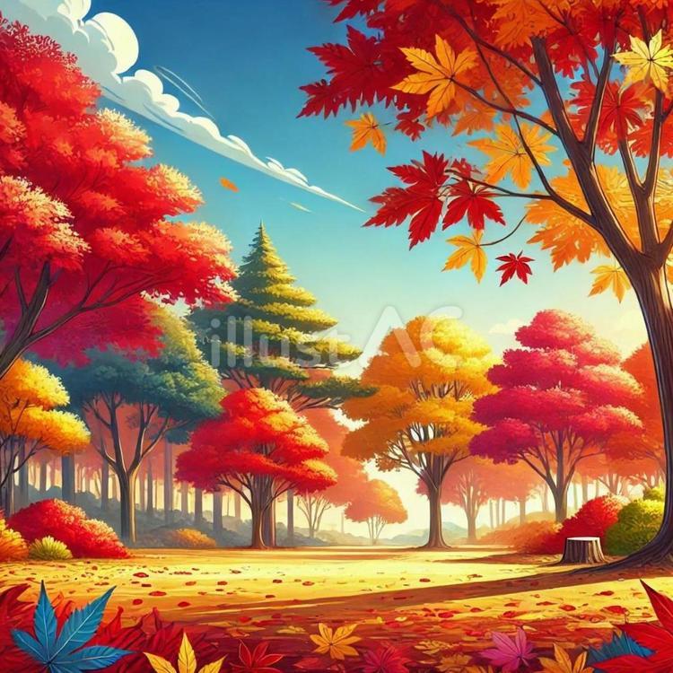 紅葉の風景イラスト - No: 25448559｜無料イラスト・フリー素材なら