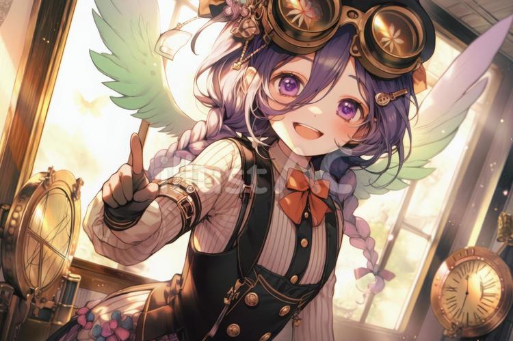 スチームパンク風の女の子イラスト - No: 24123818｜無料イラスト