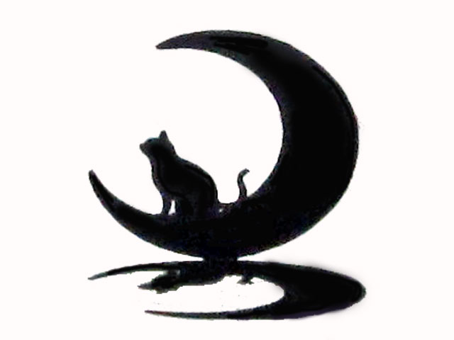 楽天市場】猫 シルエットオブジェ 月乗り猫(影） ねこ オブジェ 猫の