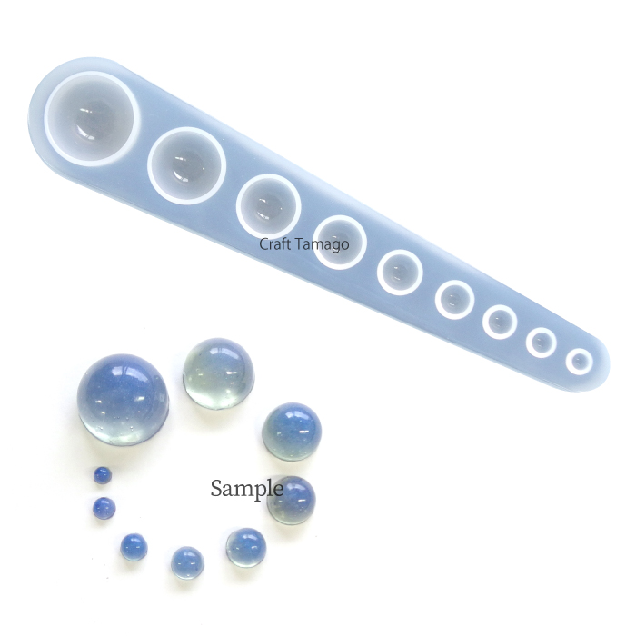 楽天市場】【1個】半球 カボション シリコンモールド 9サイズ レジン型