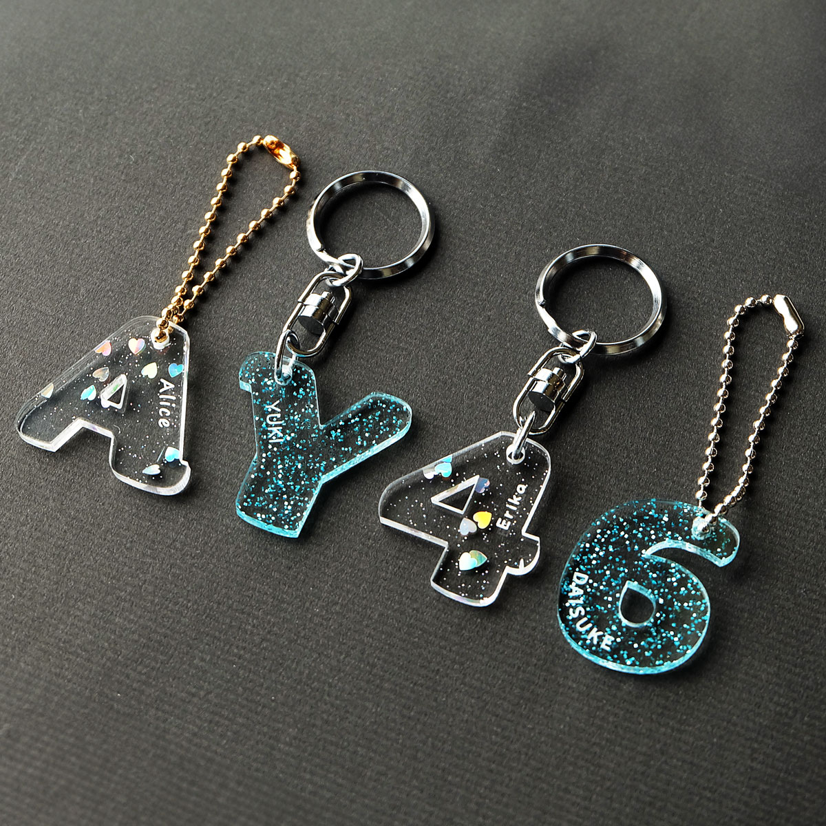 楽天市場】【Sサイズ】アクリル製 イニシャルキーホルダー ラメ（約