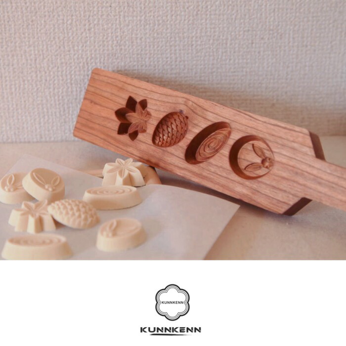 楽天市場】KUNNKENN 干菓子木型 落雁 打菓子木型 4種うさぎ 松かさ 水