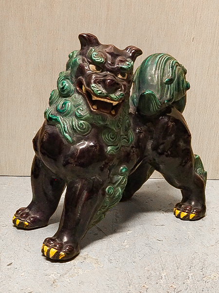 可愛らしい 明時代 和田玉 172.2g獅子戯球 置物 高古玉 旧家蔵出し箱付 九谷焼<br>獅子置物 | アンティーク山本商店