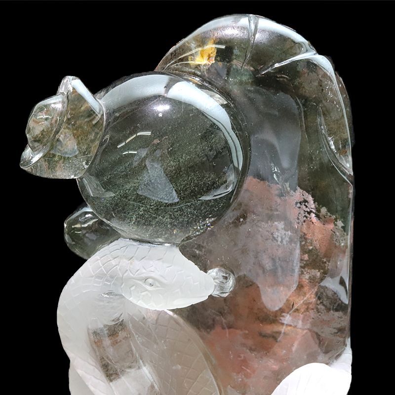 一点物】置物 ガーデンクォーツ 蛇 ブラジル産 干支 弁財天の眷属 台