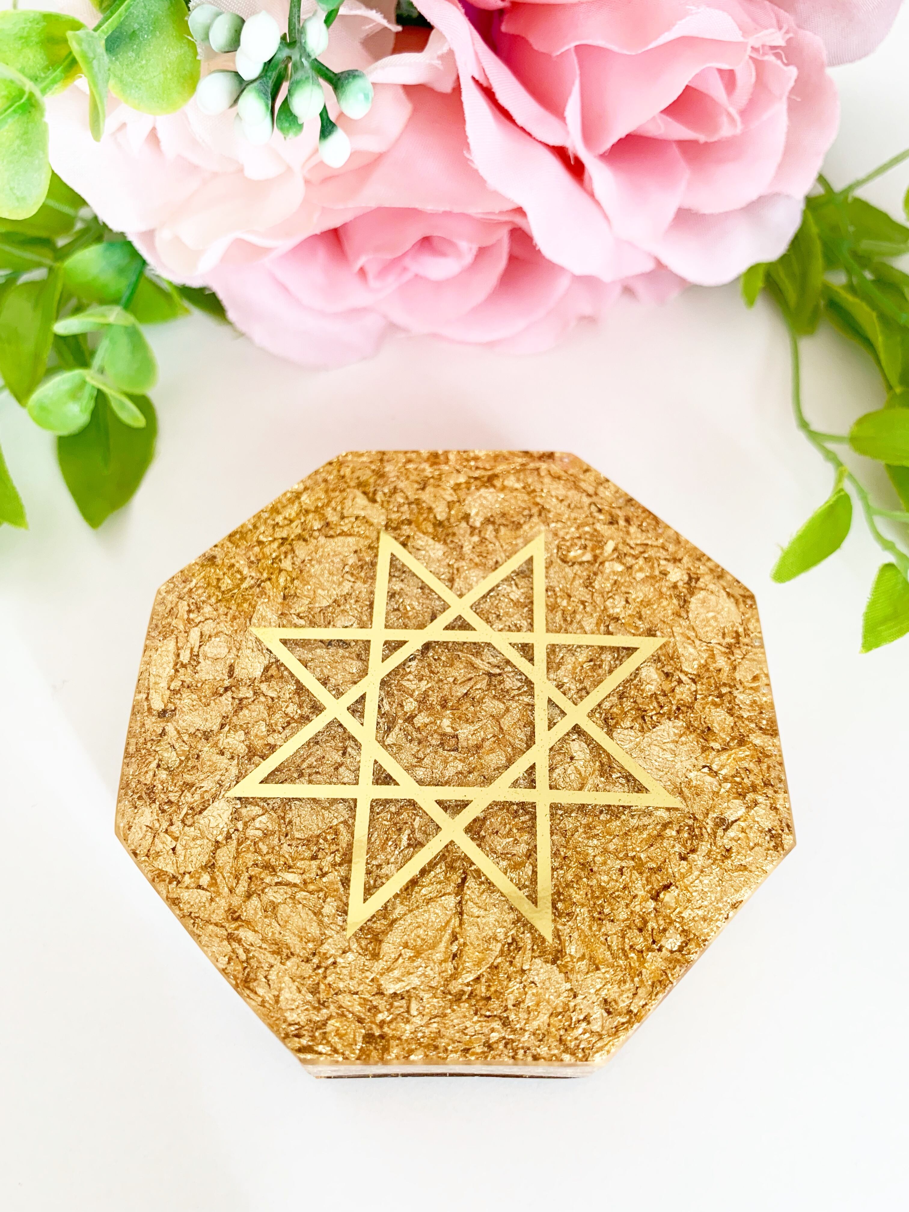 八芒星】八角プレート型オルゴナイト（8cm） | Crystal Temple｜ELENA