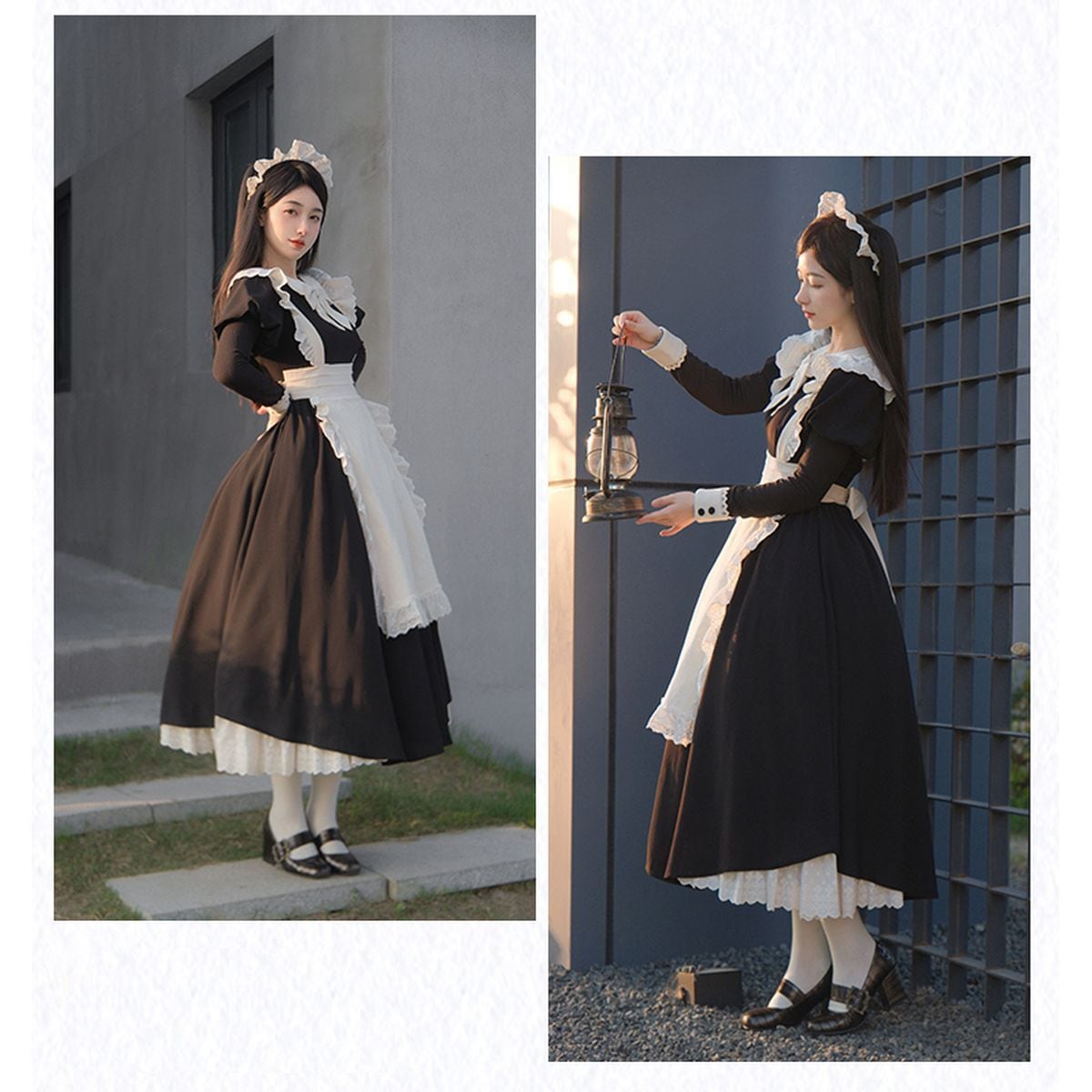 クラシカル付け袖メイド服セットアップ：ショート丈ver. | Maiden's Rêve