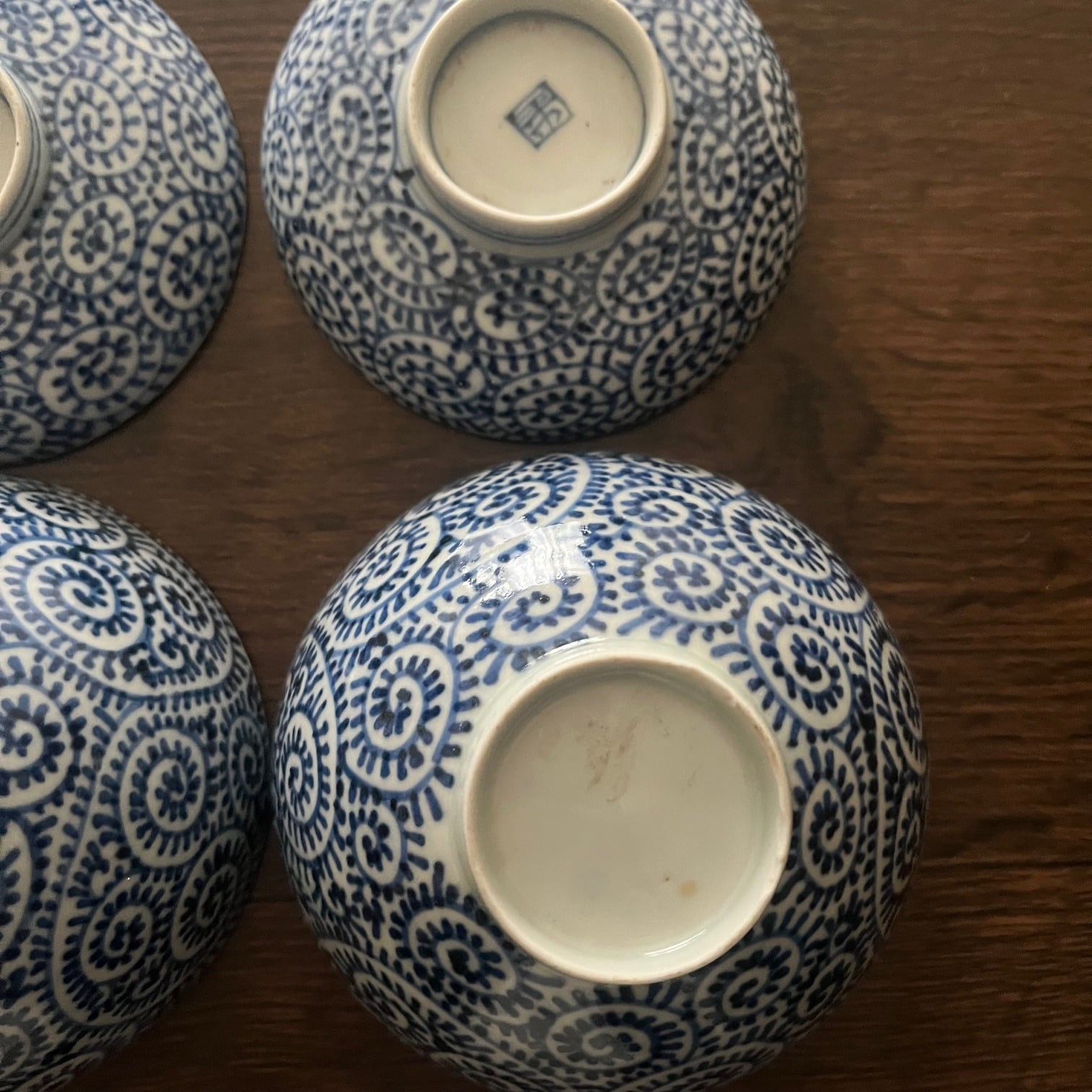 江戸中期】古伊万里染付蛸唐草紋様蓋物碗 | 古美術 希 のぞみ 美術