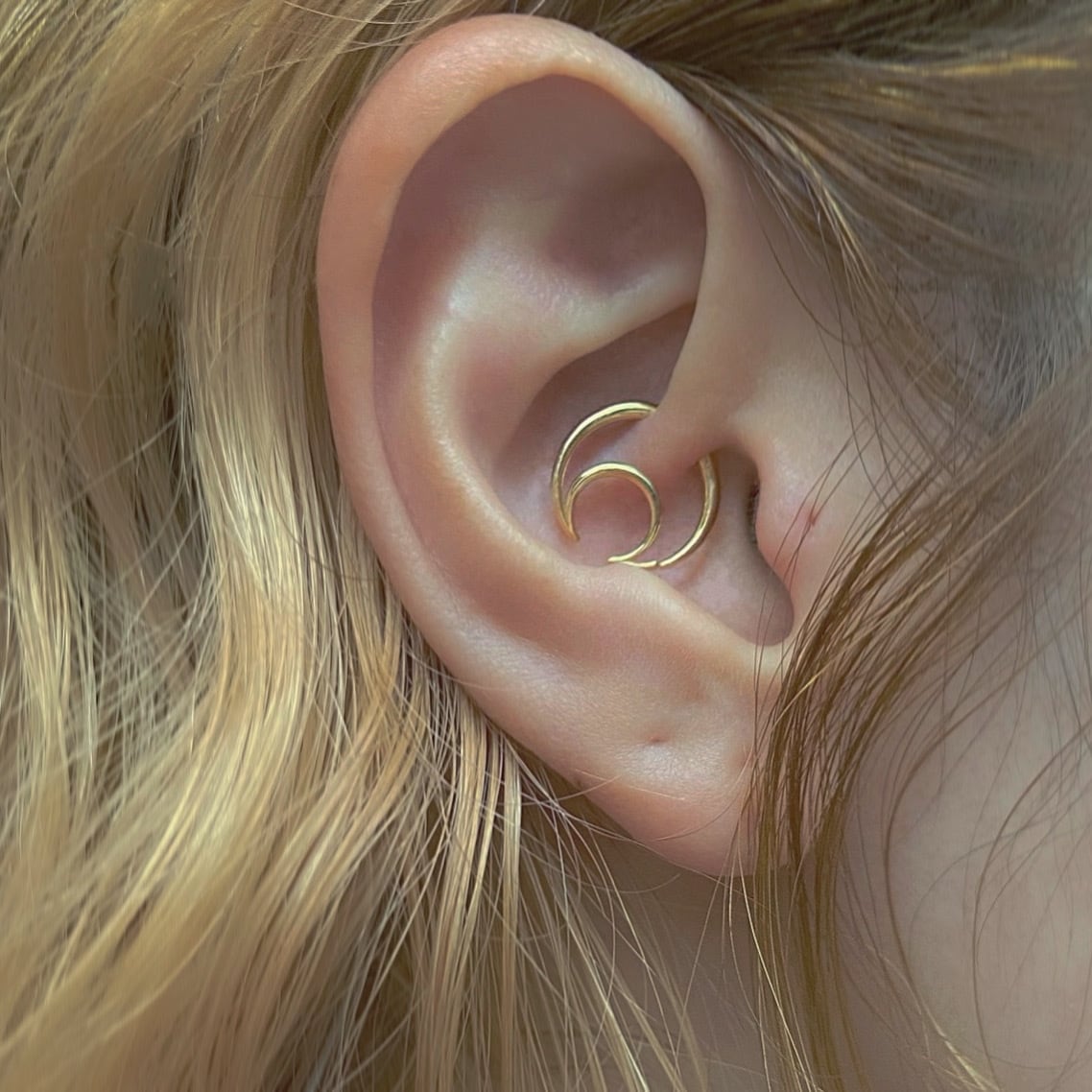 三日月 Daith body jewelry 16～14G K18YellowGold K18PinkGold Pt