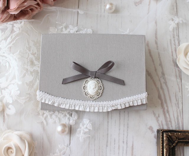 フレンチシック カメオ モチーフ フリル リボン ポケットティッシュ