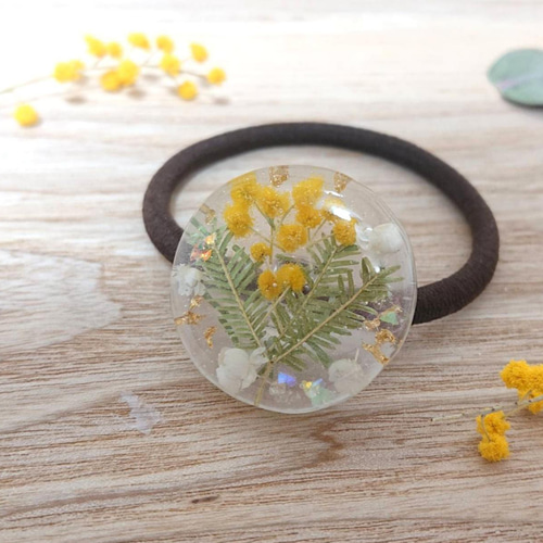 満開ミモザのレジンヘアゴム ヘアゴム Kemko 通販 13691009｜Creema