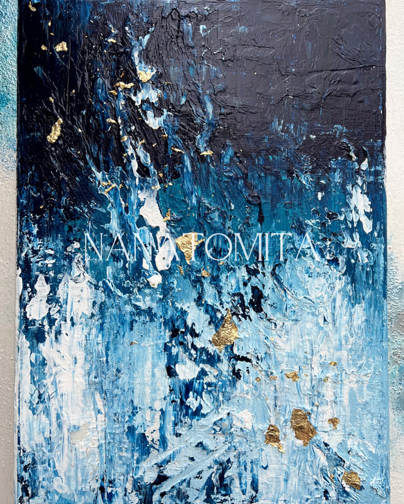 テクスチャーアート 海 青 モダンアート 現代アート アートボード 抽象