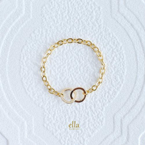 14kgf] ダブルサークル ラリエット チェーンリング /2個の輪のサイズ