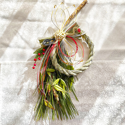 予約大鶴】完全受注制 天然若松の立派な正月飾り 松飾り 鶴水引 自然