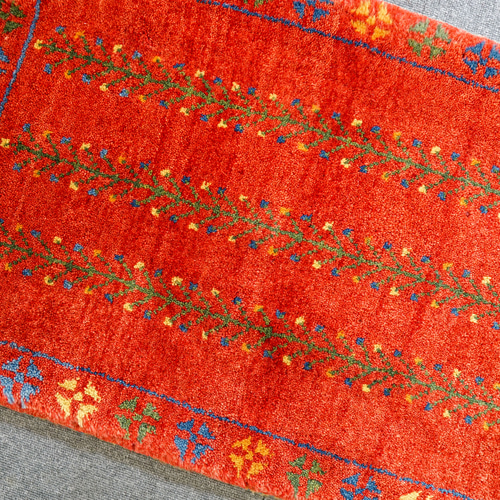 79×52cm 【ペルシャ絨毯 手織りギャッベ】アマレ族ギャッベ ギャベ