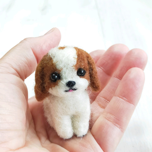 ◾受注制作・羊毛フェルトの小さなわんこ(キャバリア) マスコット 犬