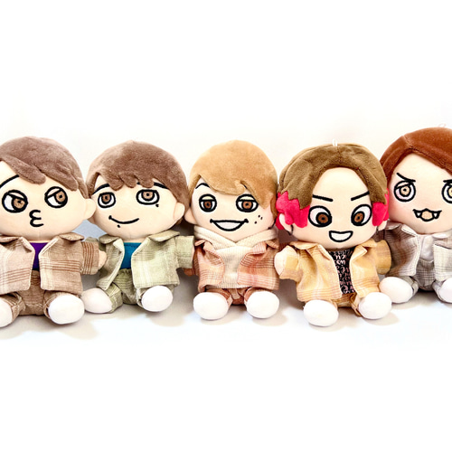 ∞ちびぬい］ジャケット+パンツset・チェック柄 ぬいぐるみ SHIKI