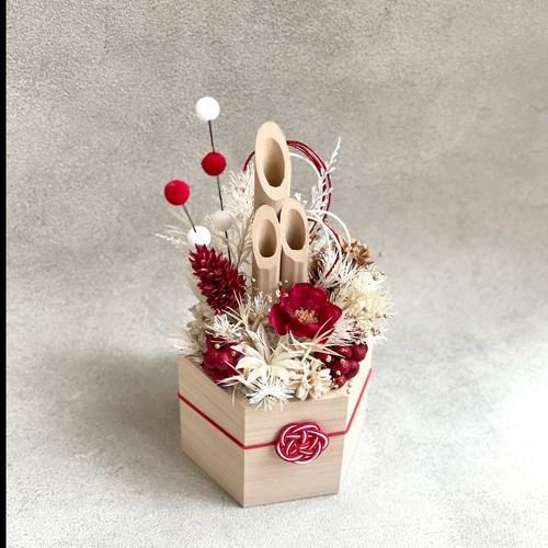 ミニ門松＊紅 / お正月 / お正月飾り / ドライフラワー / プリザーブド