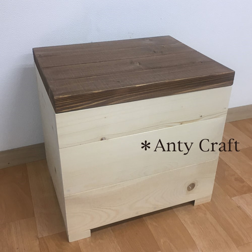 サイズオーダー可】【引取可能】無垢材 コンパクトな収納ベンチ