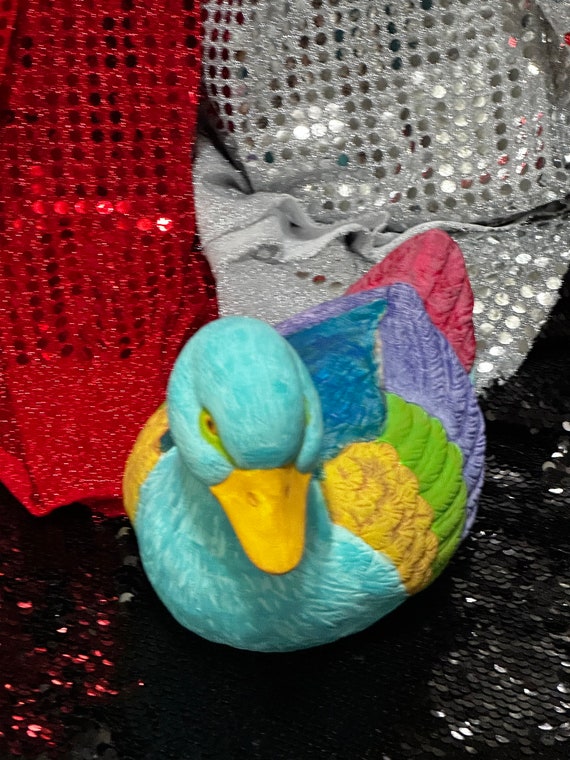 手作りの陶器製アヒルの置物：カスタムペイントアート（7x11） - Etsy 日本