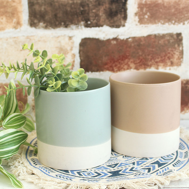 楽天市場】【訳あり】【アウトレット】くすみカラー 塗分け 鉢カバー(2