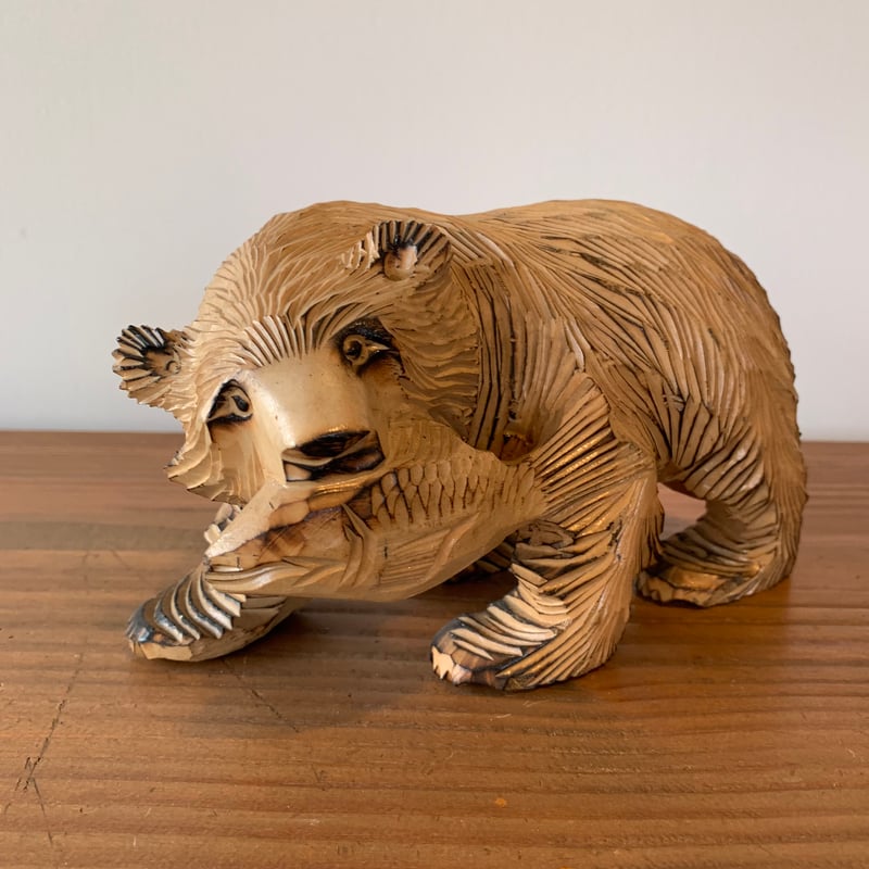 木彫り熊 鮭咥え熊 北海道 2 | MILMOUNTAIN STORE