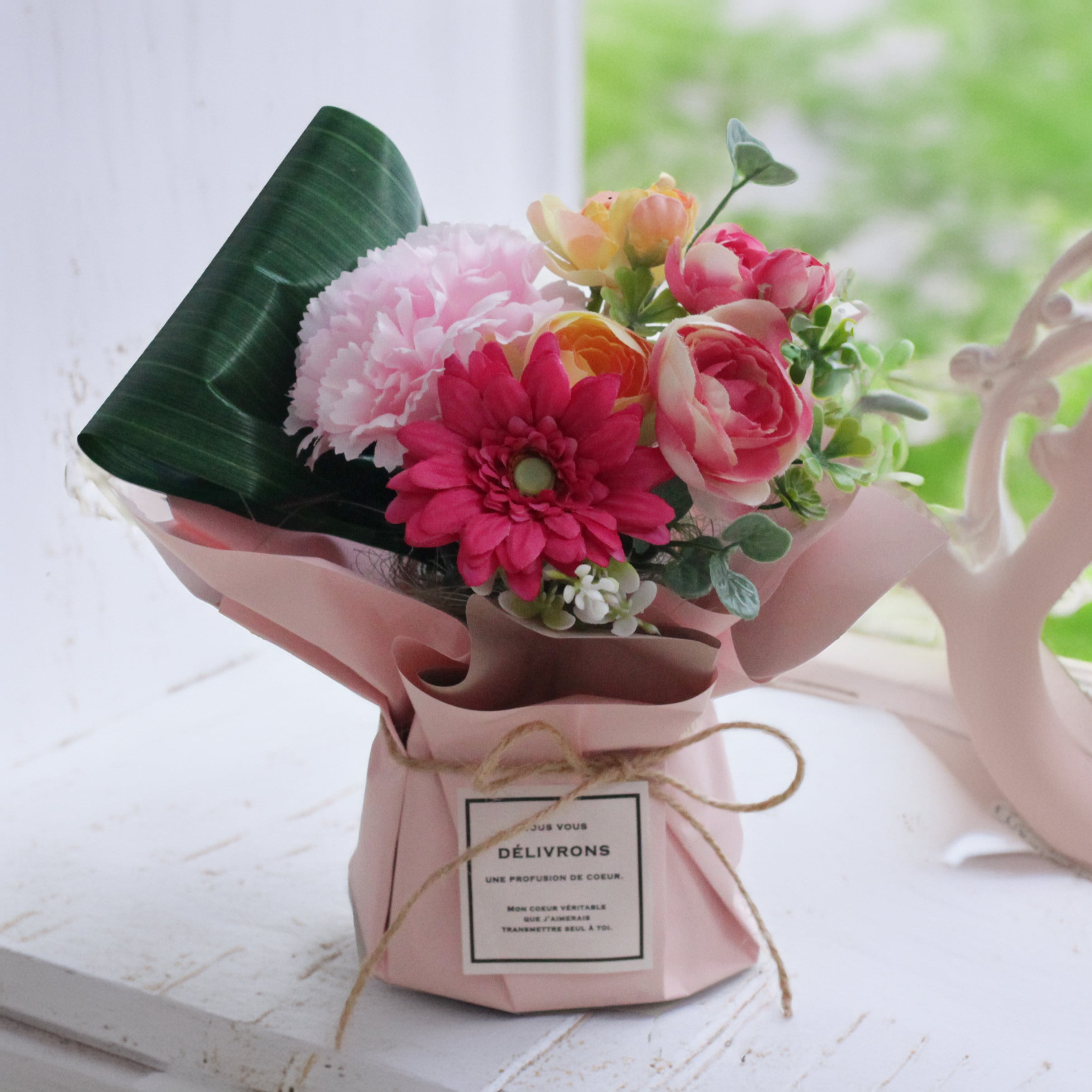 そのまま飾れるブーケ スタンディングブーケ ギフト アートフラワー