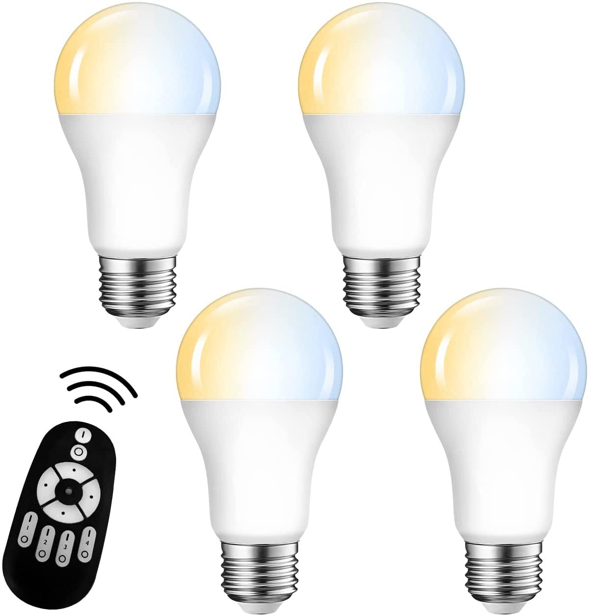 LED電球 E26口金 4個セット 【選べる特典付】 調光 調色 リモコン付き