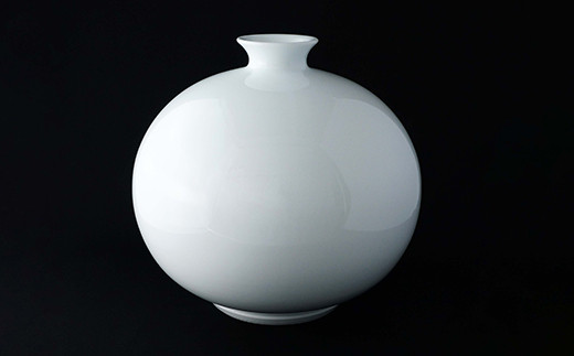 人間国宝 井上萬二作 白磁丸形 壺 有田焼 A8000-1 - 佐賀県有田町