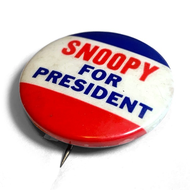 藤原ヒロシ愛用｜ヴィンテージ スヌーピー for President 缶バッジの
