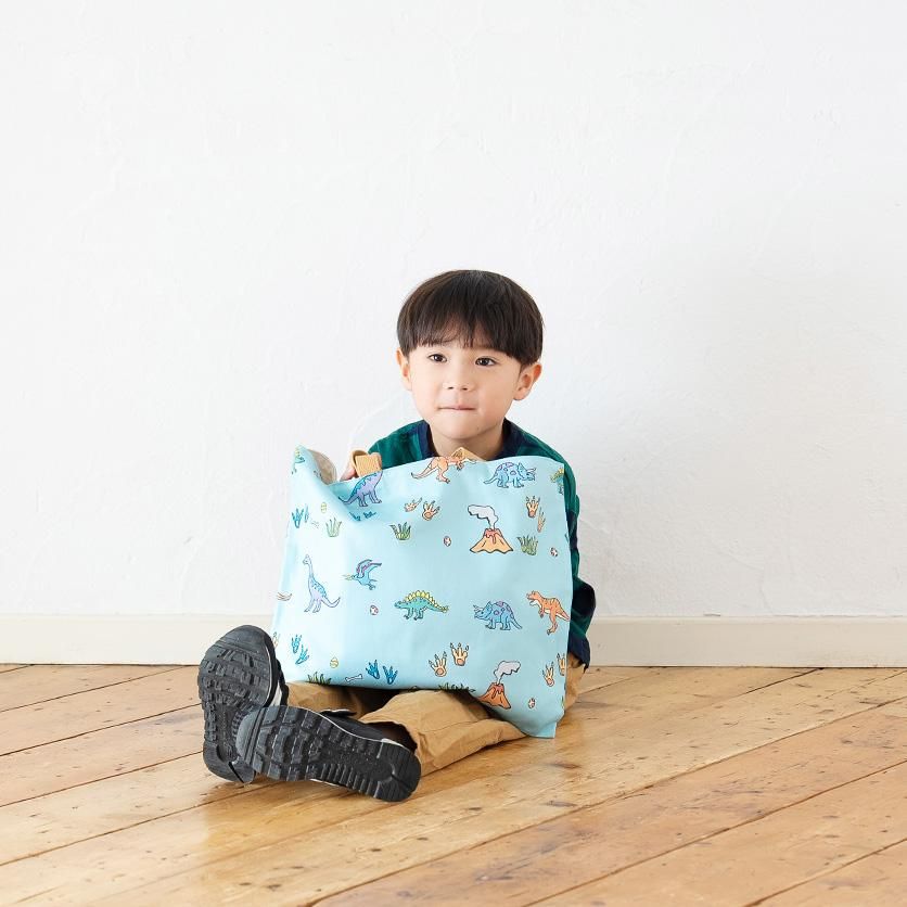 入園・入学グッズ手作りキット（6点セット）恐竜のパレード／クリーム