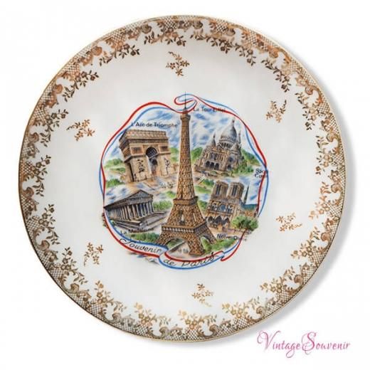 フランス蚤の市より ヴィンテージ 絵皿 スーベニア プレート（Souvenir