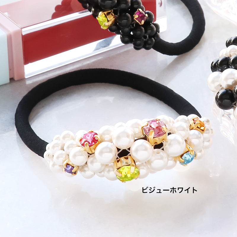 レシピNo.KR1314 貴和クリスタルのアーチヘアゴム2種 – 貴和製作所