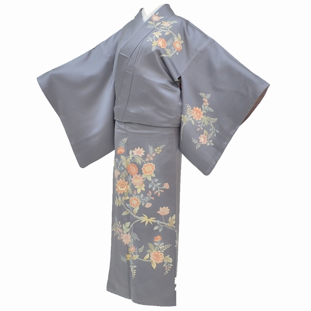 20%OFF☆P10倍／付下げ着物 リサイクル訪問着 正絹 仕立て上がり 紋付