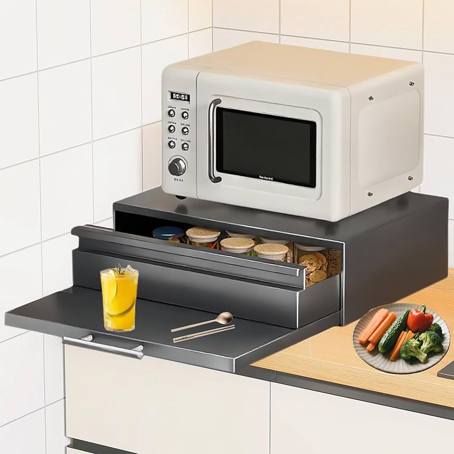 Amazon.co.jp: レンジ下スライドテーブル 家電下収納 大容量 耐荷重