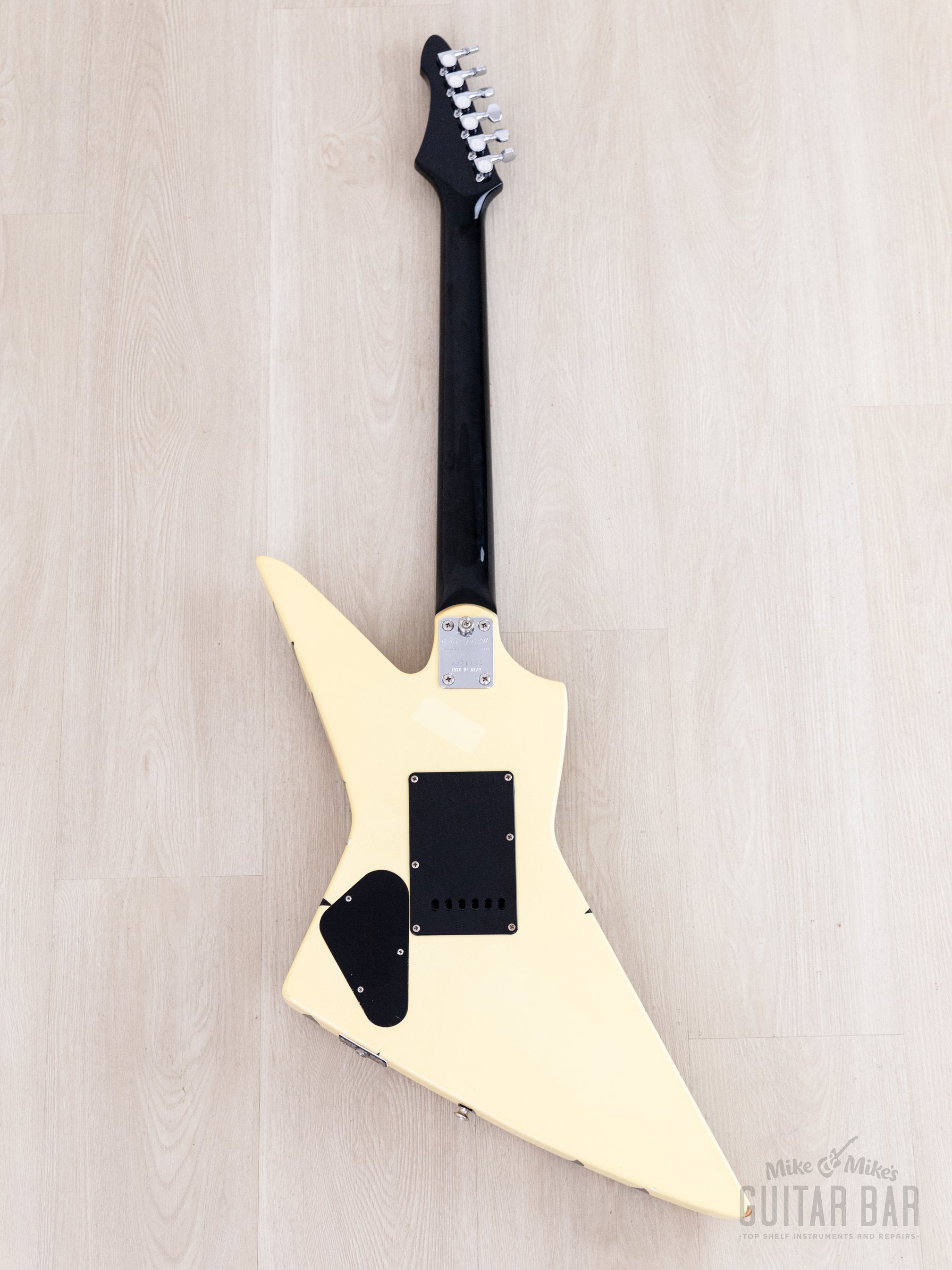 1984 Aria Pro II ZZ Deluxe Explorer White With Black Zebra, Japan Mats