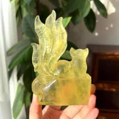 AAA級【金運UP】☆天然シトリン九尾狐置物B0113/YS/320C - メルカリ