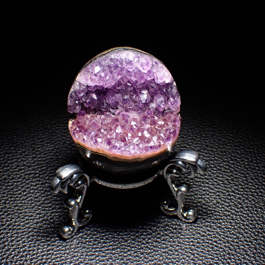天然石 紫水晶 笑口 3 アメジストドーム 原石 ジオード 結晶