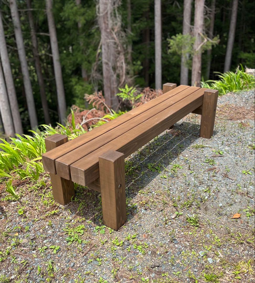 どっしり無垢の140cmフラワーガーデンベンチ 庭 木製 - メルカリ