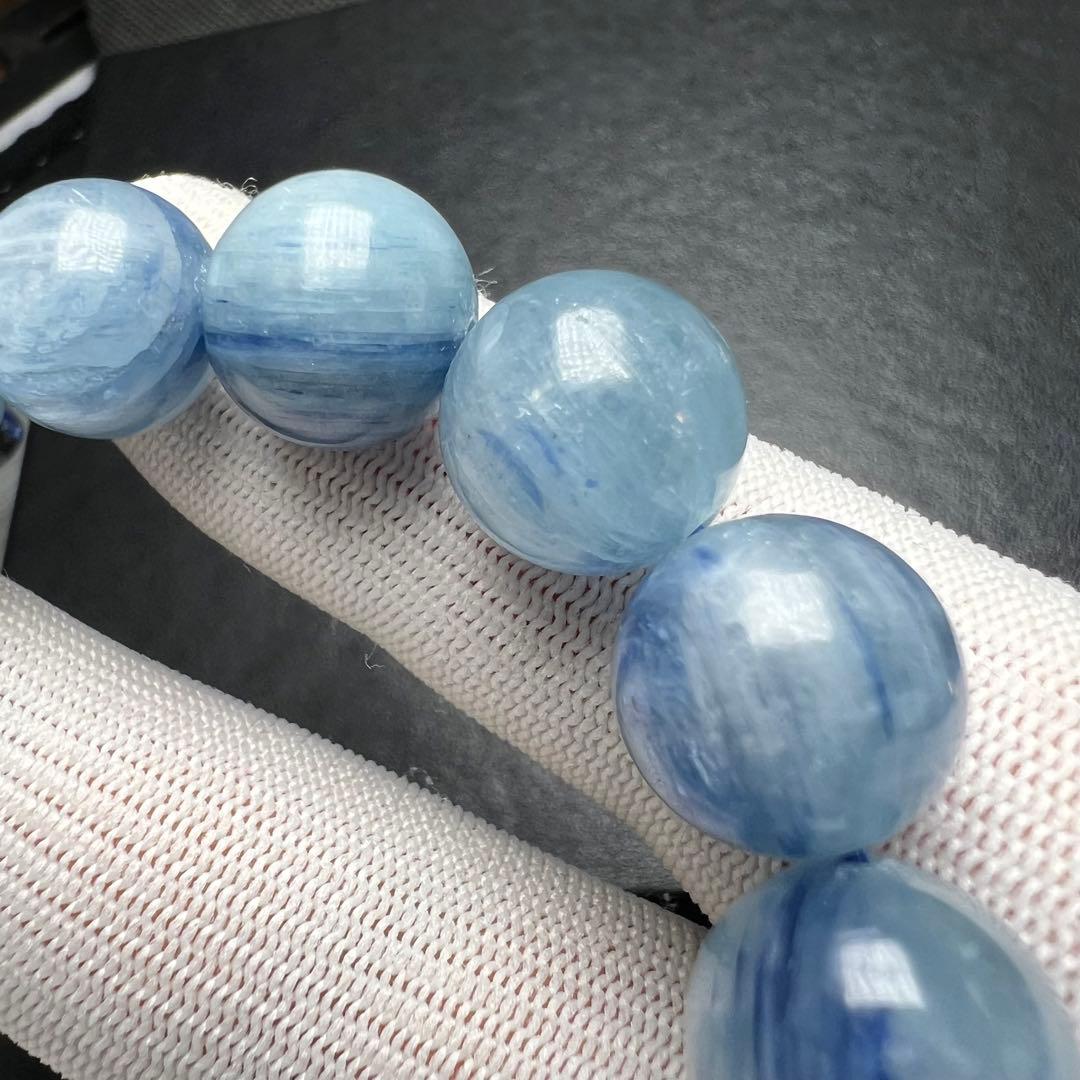 【67253】天然 カイヤナイト 13.4mm ブレスレット 天然石