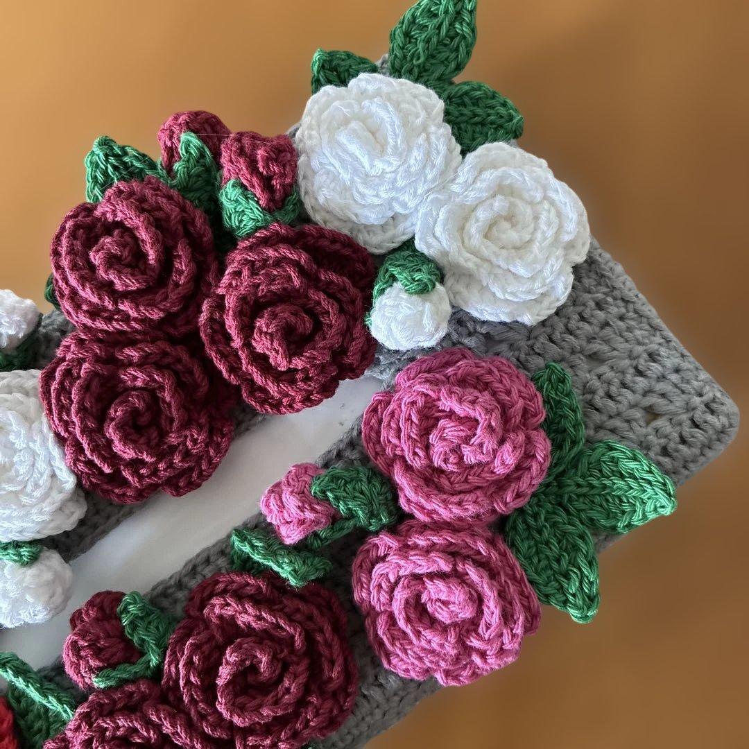 ボックスティッシュケース ボックスティッシュカバー ミニ薔薇