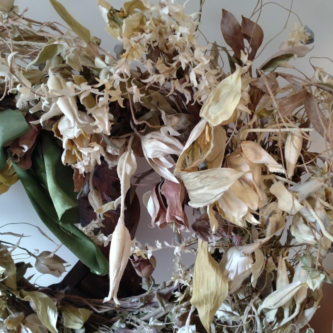 よ*☆様 アンティーク布花リース 手作り 手芸 巾80cm