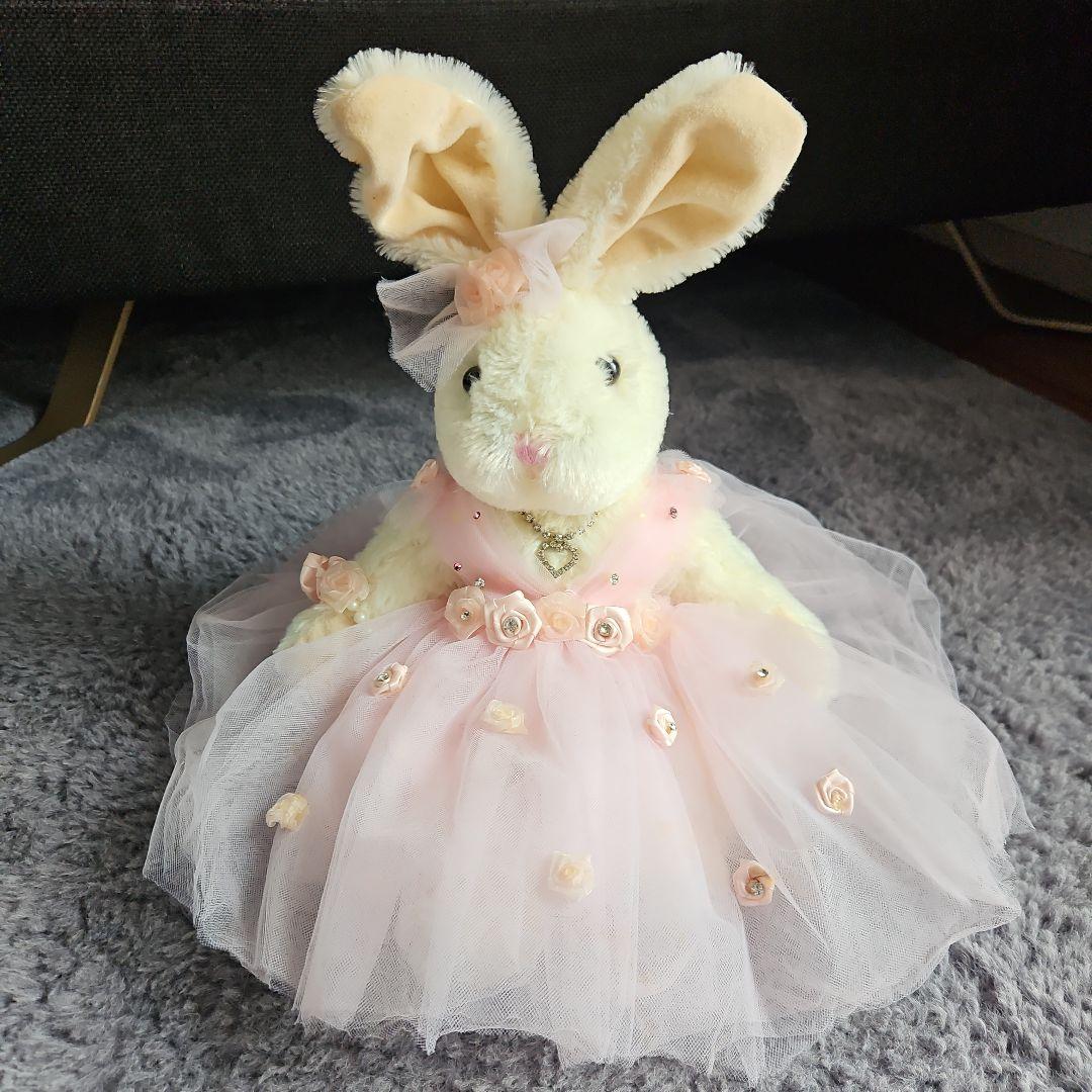 ウサギのぬいぐるみ ピンクのドレス ヴィンテージ レトロ - メルカリ