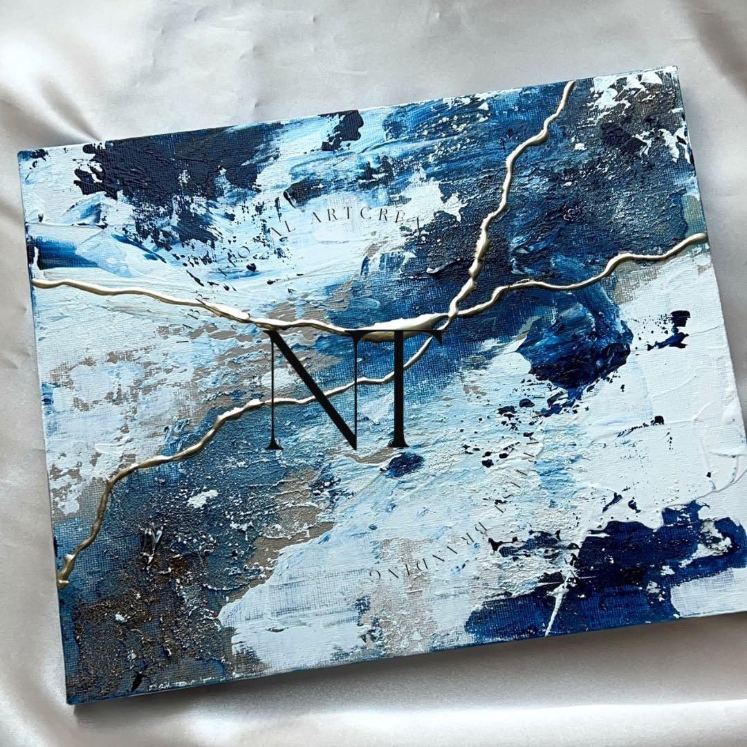 アート　絵画　インテリア　抽象画　テクスチャー　ホテル　青　海　ブルー　ギフト テクスチャーアート 海 青 モダンアート 現代アート アートボード 抽象
