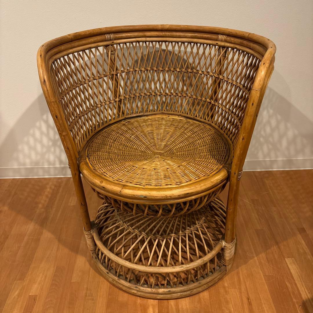 ラウンジチェア　ラタンチェア　リゾートチェア　ヴィンテージ ELEMENTS チェア ラタンチェア ラタン 籐 スチール 1脚 椅子