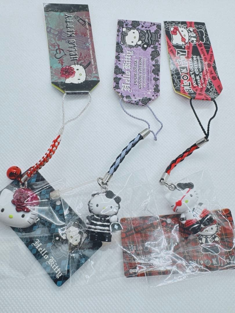 ハローキティ ご当地キティ　ゴスロリ　ストラップ　3本セット　レア ハローキティ - 【激レア】 キティ 天使 小悪魔 シークレット